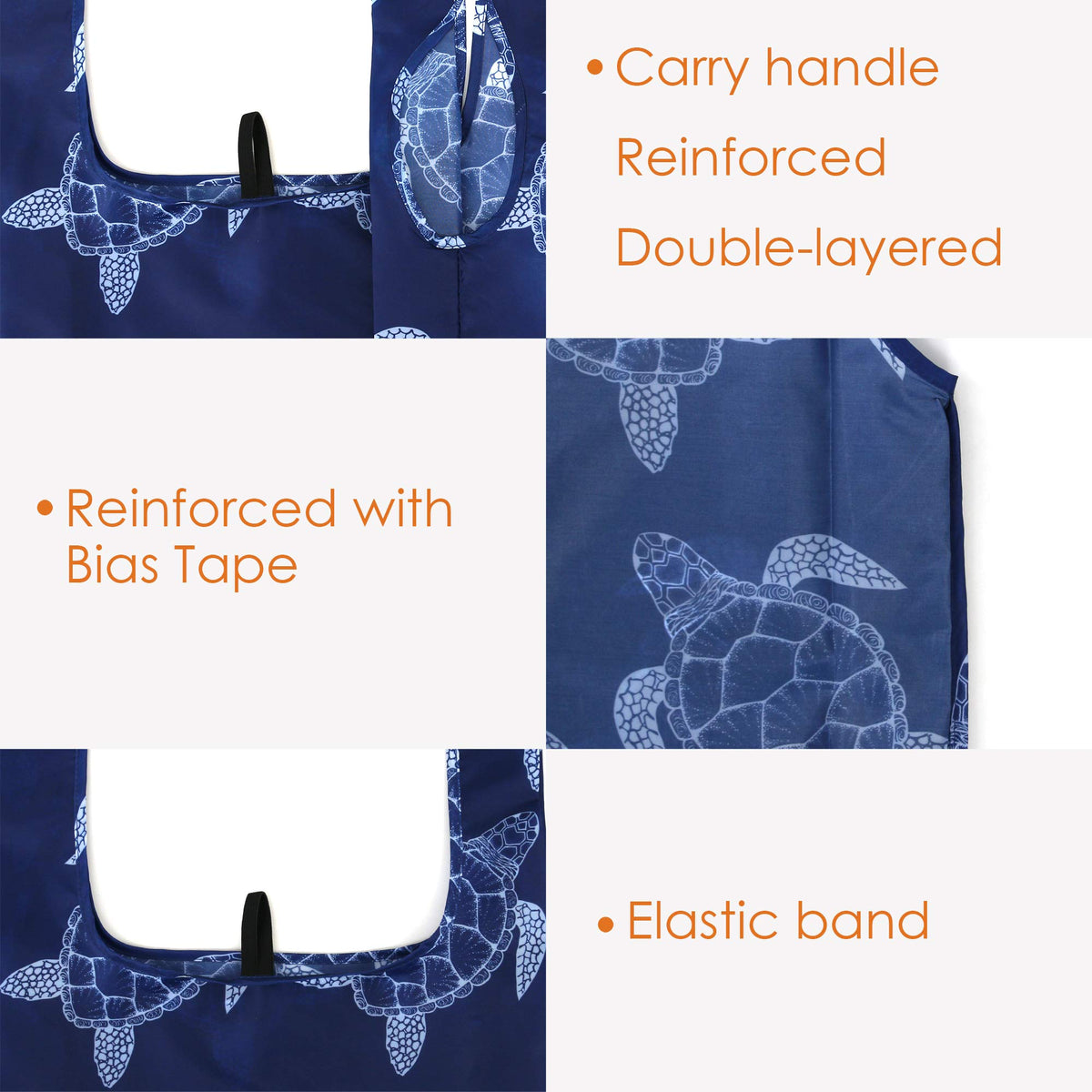 BeeGreen bags with reinforced seams for sturdy heavy groceries.