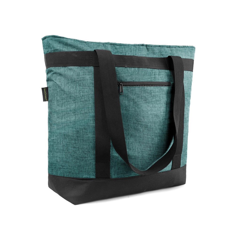 BeeGreen insulated cooler bag front view showing oversized capacity for groceries