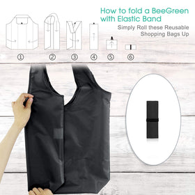 BeeGreen machine-washable collapsible bags clean easily after groceries.