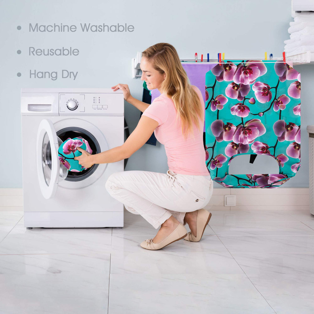 BeeGreen machine-washable grocery bag for quick cleaning after shopping.