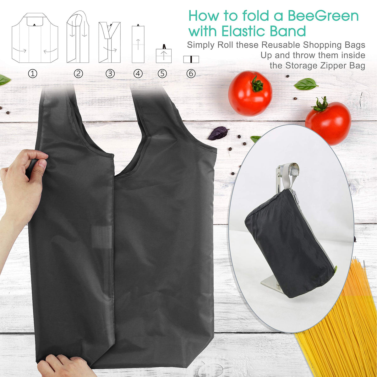 BeeGreen polyester tote with reinforced seams for durable daily use