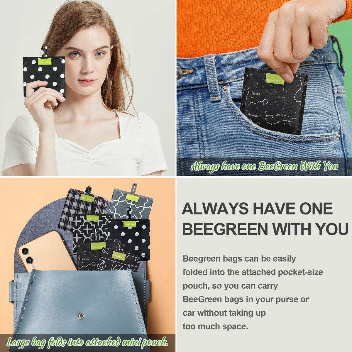 BeeGreen ripstop fabric bag is lightweight yet durable and water resistant