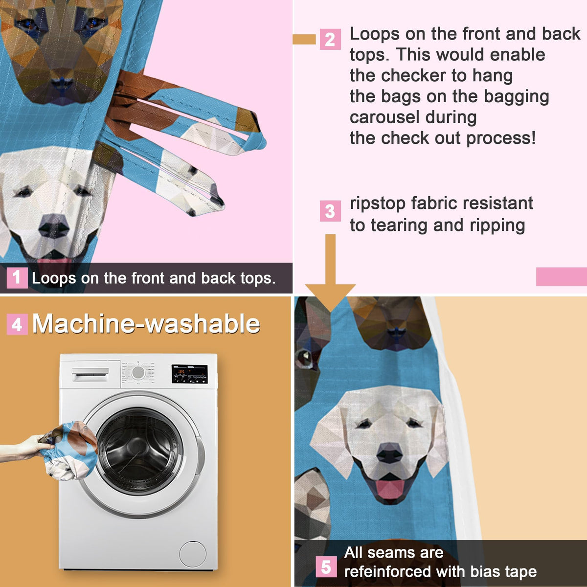 BeeGreen ripstop fabric tote resists tears and splashes for everyday use.