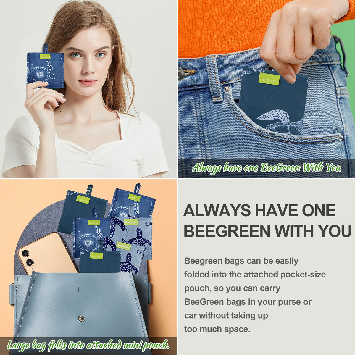 BeeGreen ripstop fabric tote highlighting durability and water resistance