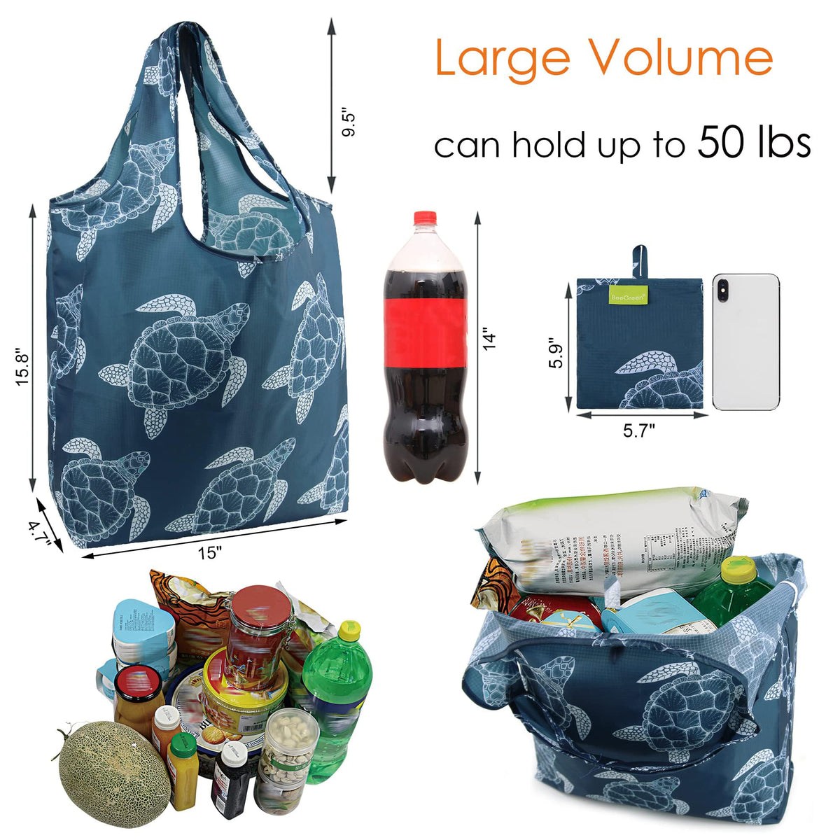 BeeGreen tote with long handles for shoulder or hand carry