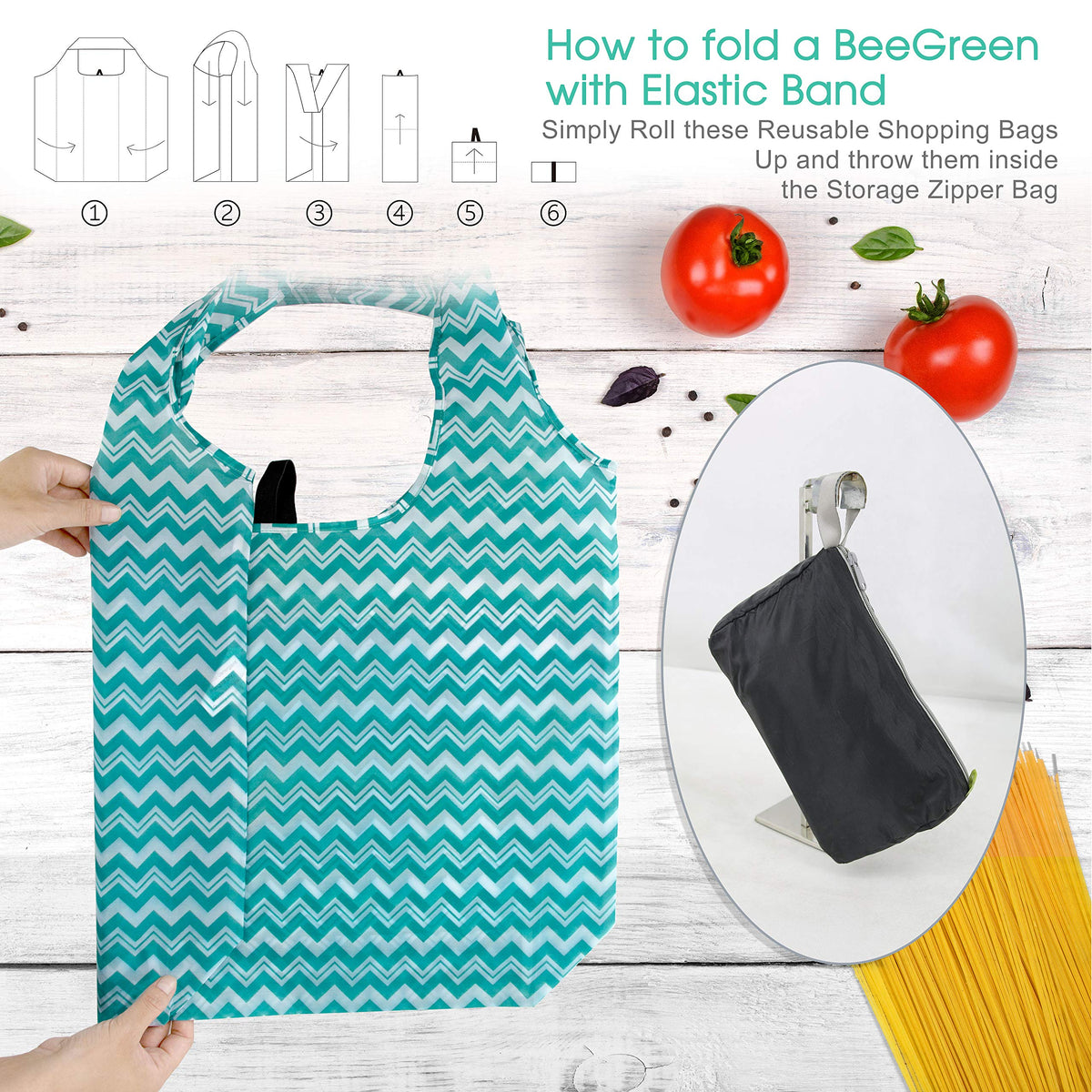 BeeGreen XL-capacity bags hold over 50 lbs of groceries for large hauls