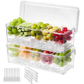 Beehomay ice chilled condiment caddy with lid keeps snacks fresh.