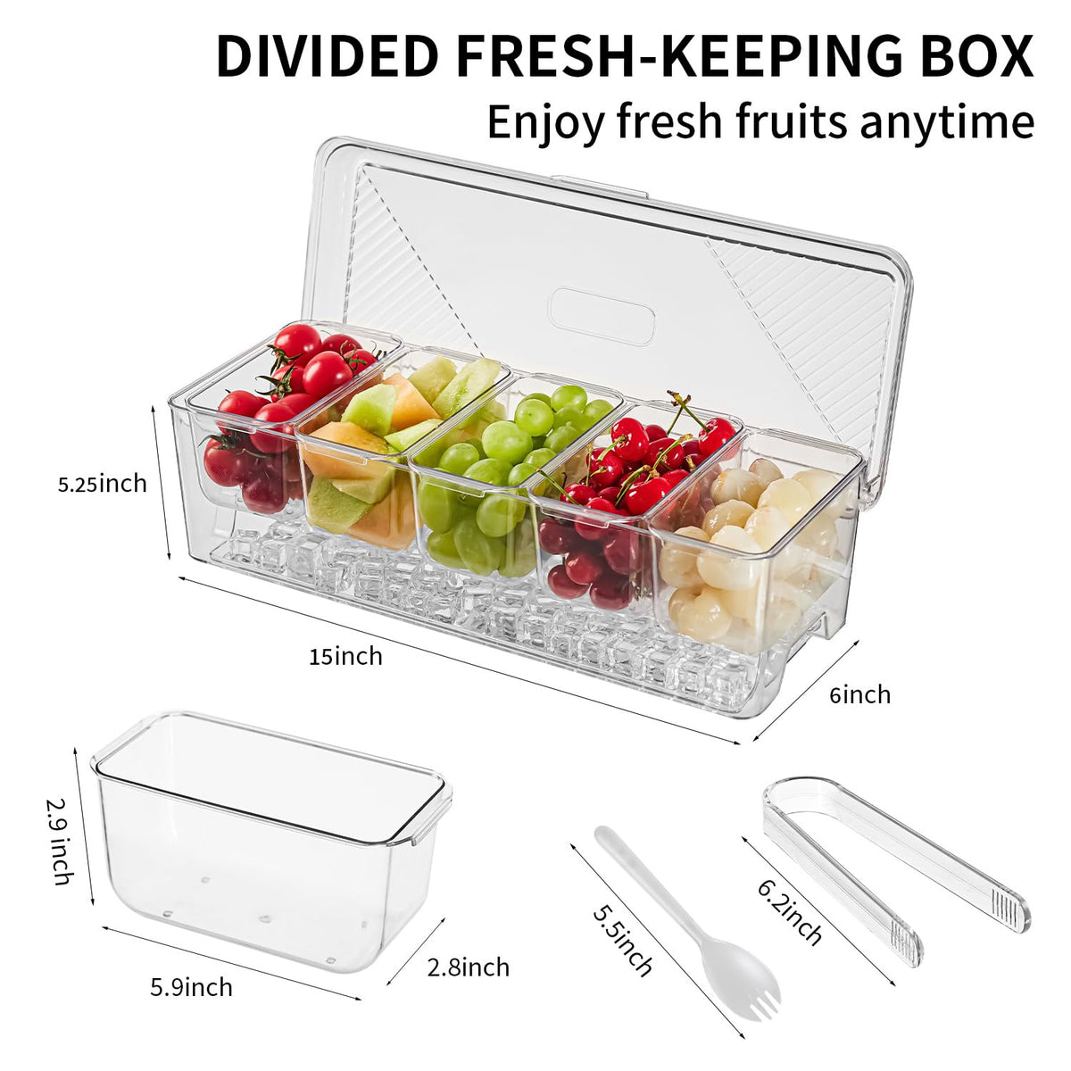 Beehomay stackable condiment containers with five compartments for organized servings.