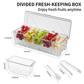 Beehomay stackable condiment containers with five compartments for organized servings.