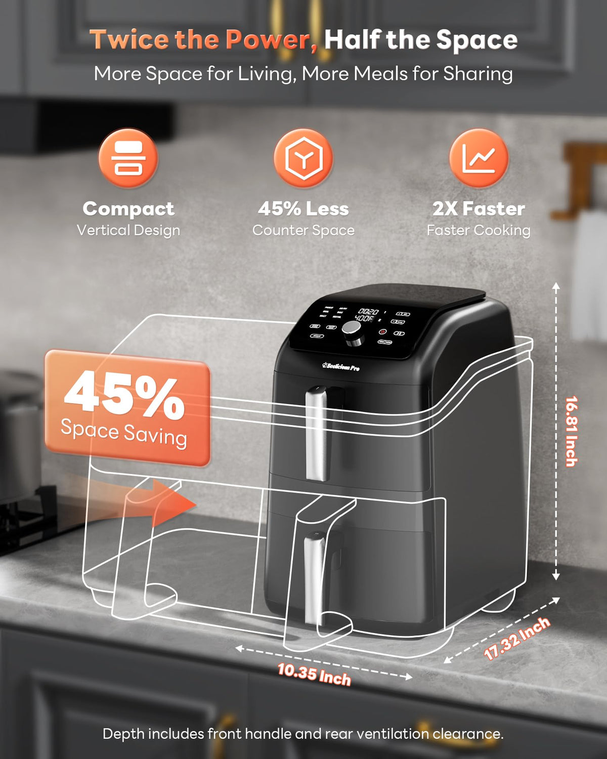 Beelicious Pro 12QT SyncHeat delivers even results with 360° airflow