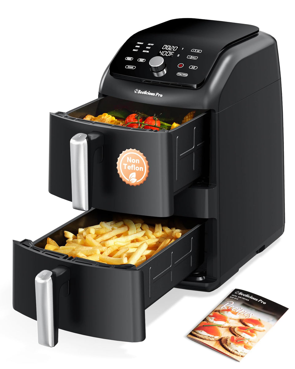 Beelicious Pro 12QT upper basket ready for whole chicken with no flavor transfer