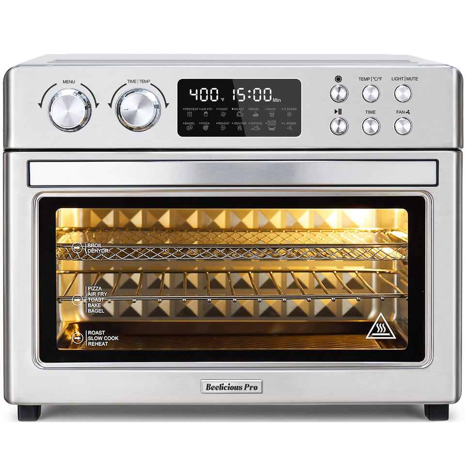 Beelicious Pro 28QT oven with 3-layer rack for family meals