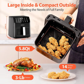 Beelicious Pro air fryer interior helps achieve even crisping of foods