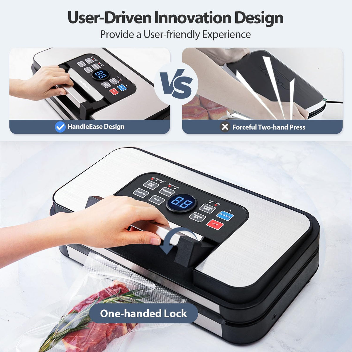 Beelicious Pro external vacuum port adds jars and containers flexibility.