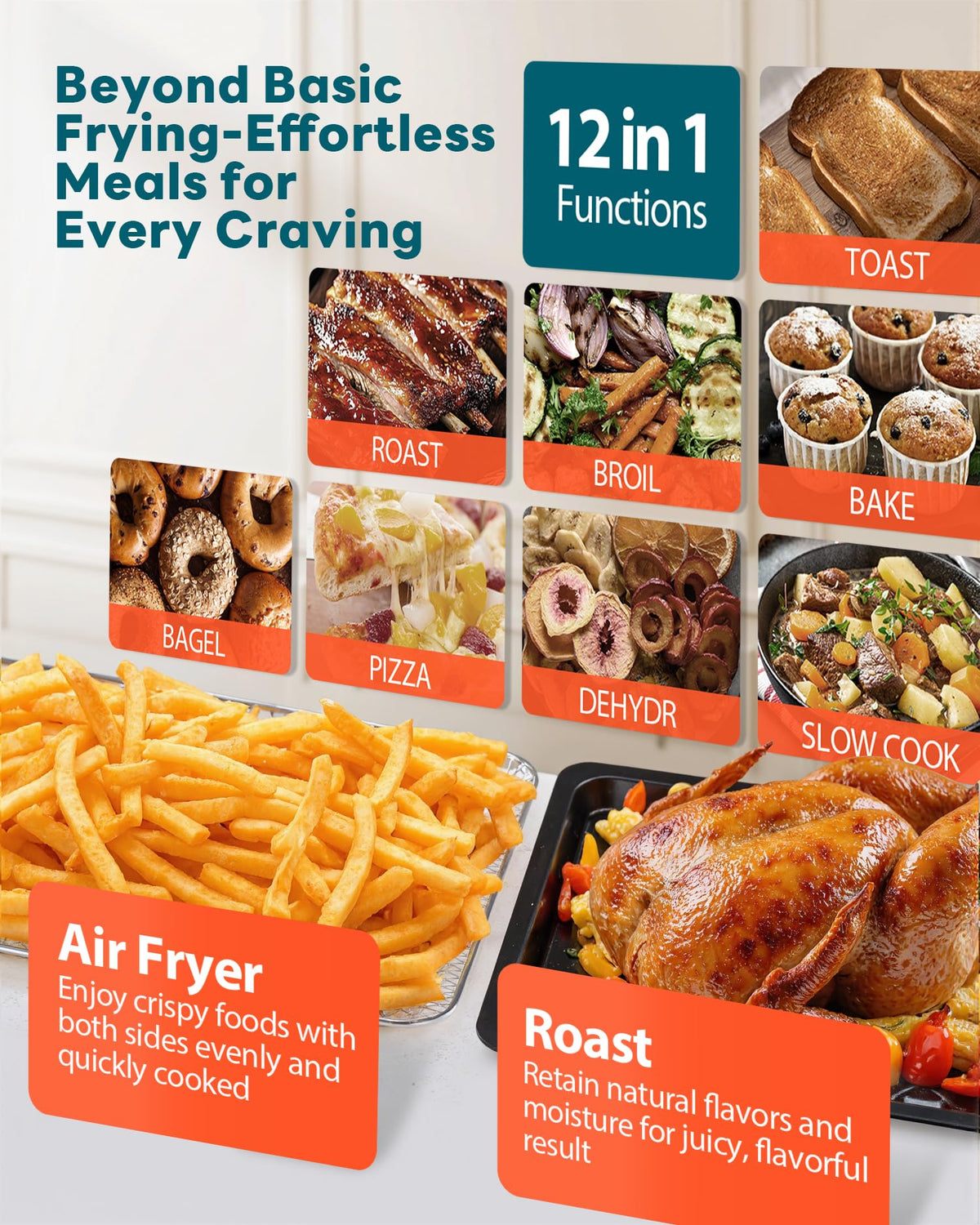 Beelicious Pro rotisserie feature for juicy roasted chicken