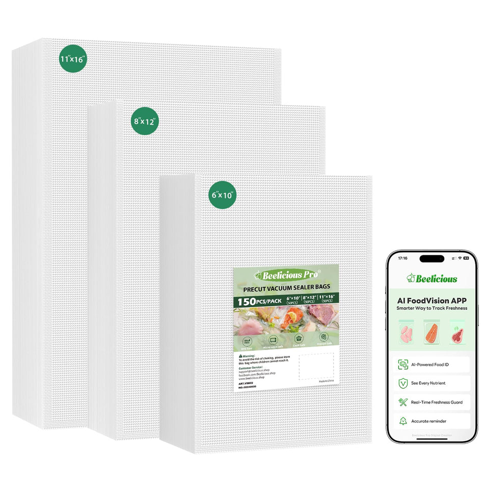 Beelicious Pro embossed air removal channels boost seal strength for fresh storage