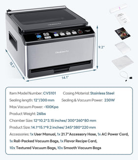 Beelicious Pro CVS101 dual-core vacuum system provides strong suction and fast cycles.
