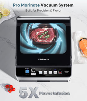 Beelicious Pro CVS101 external vacuum area for oversized bags and out-of-chamber sealing.