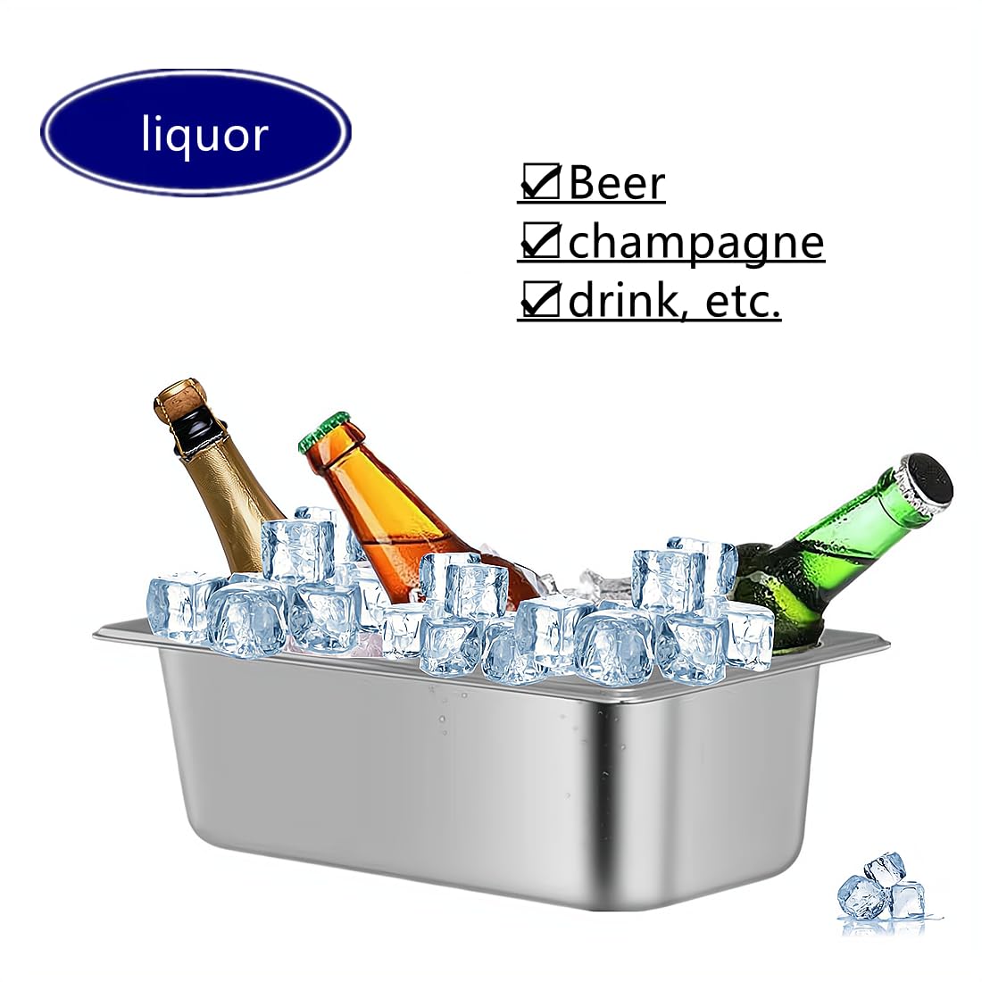 Beenific stainless steel ice bucket with durable finish for gatherings