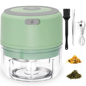 Beerfingo electric herb grinder with lid offers safe one-touch grinding at home.