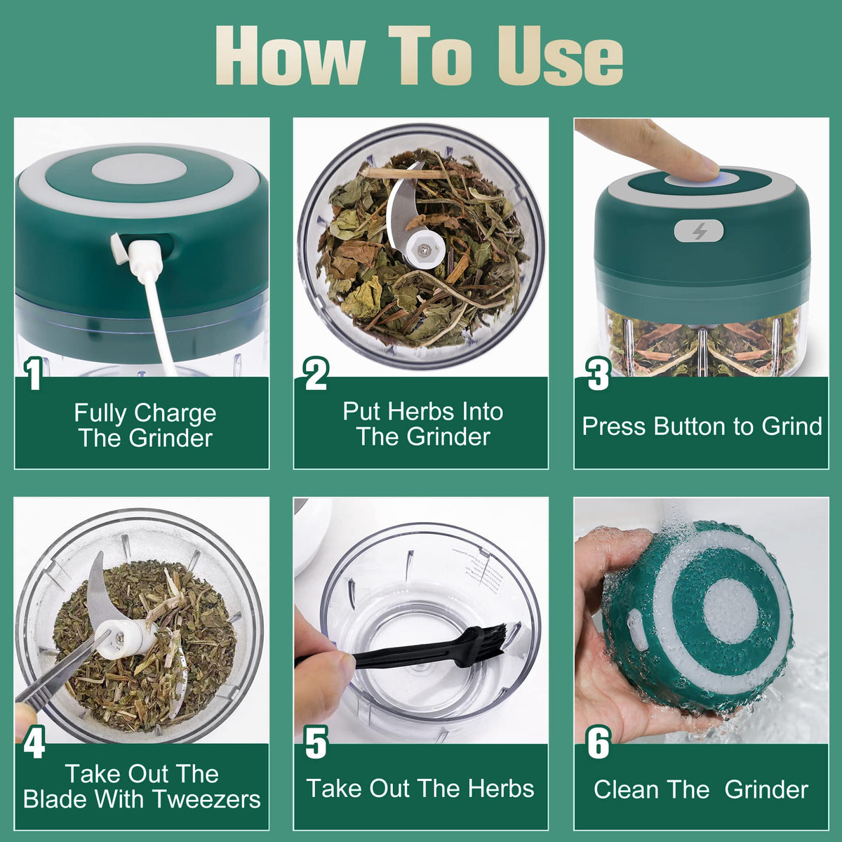 Beerfingo USB-rechargeable herb grinder enables on-the-go seasoning.