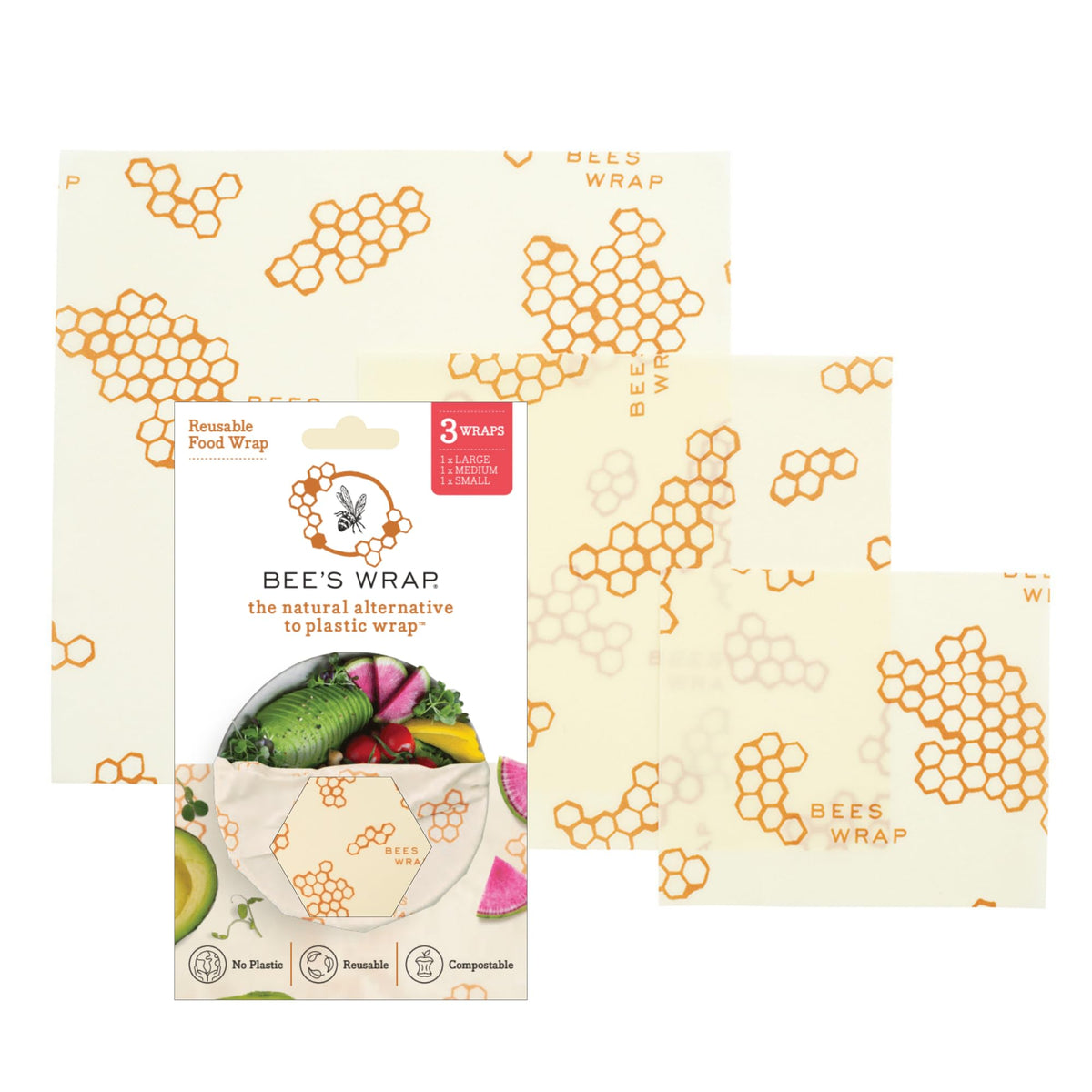Bee's Wrap honeycomb print small wrap ideal for snacks and on-the-go storage