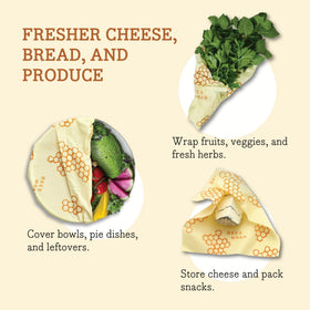 Bee's Wrap USA-made three-pack highlighting plastic-free food storage