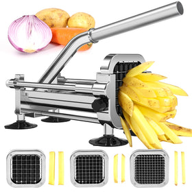 Befano french fry cutter with suction cups for stable use