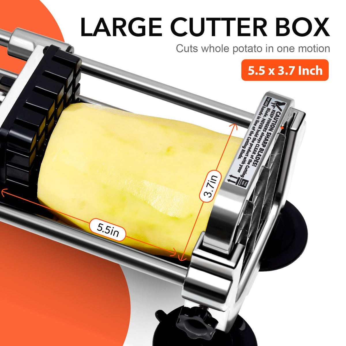 Befano large cutting box accommodates whole potatoes