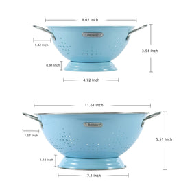 BeFare 1.5qt colander side view highlighting compact size.