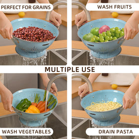 BeFare anti-tip wide-base design keeps colander steady.
