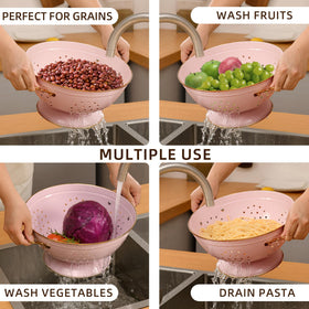 BeFare pink colander is dishwasher-safe for easy cleanup