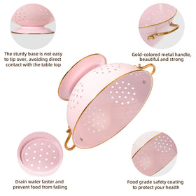 BeFare pink colander features drain holes for fast draining