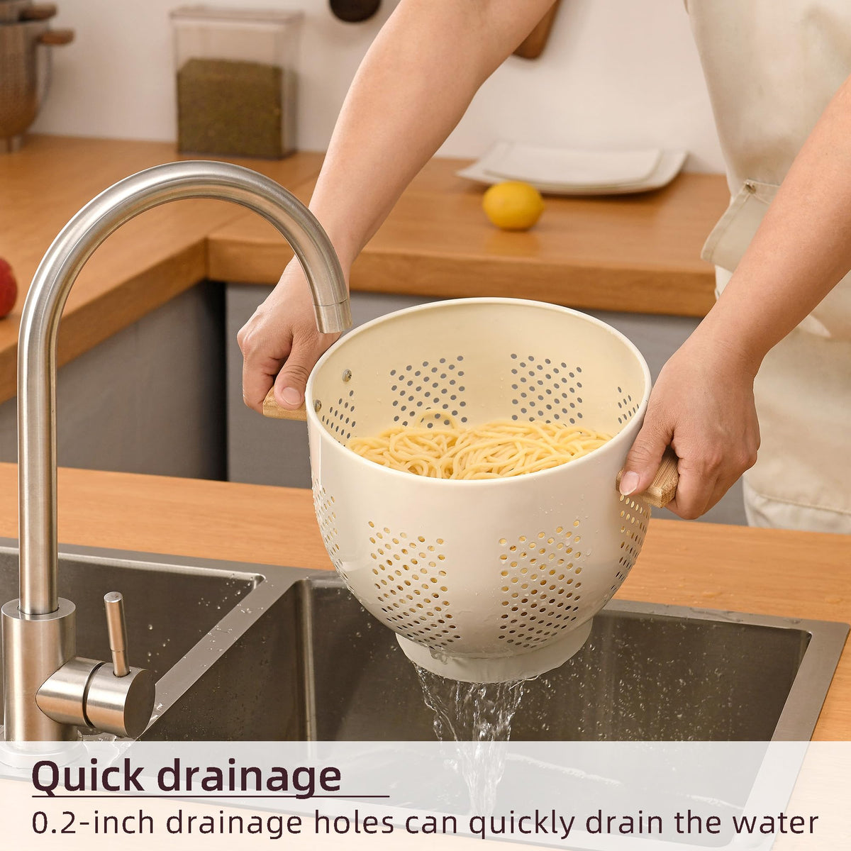 BeFare large-capacity colander handles pasta, vegetables, and fruit efficiently