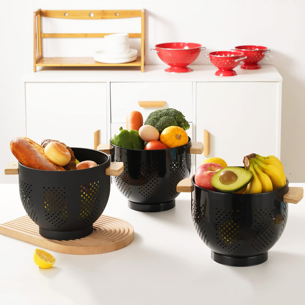 BeFare large-capacity colander fits pasta, vegetables, and fruit.