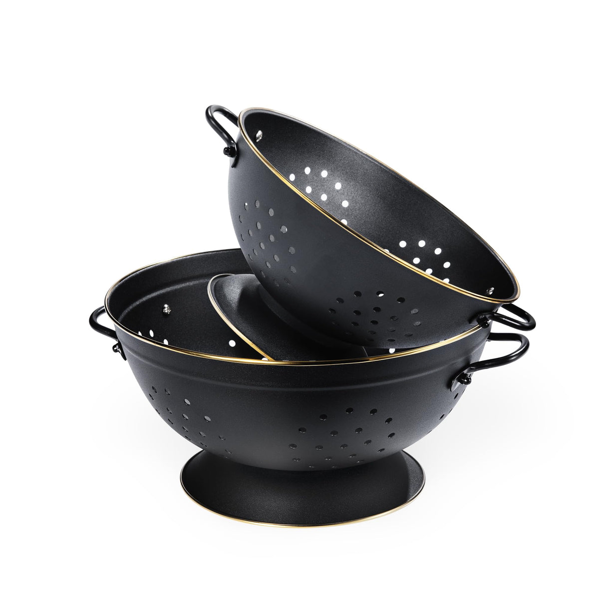 BeFare metal colander 3qt with sturdy handles for easy lifting