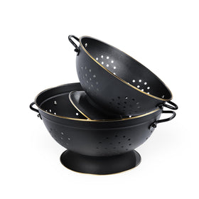 BeFare metal colander 3qt with sturdy handles for easy lifting