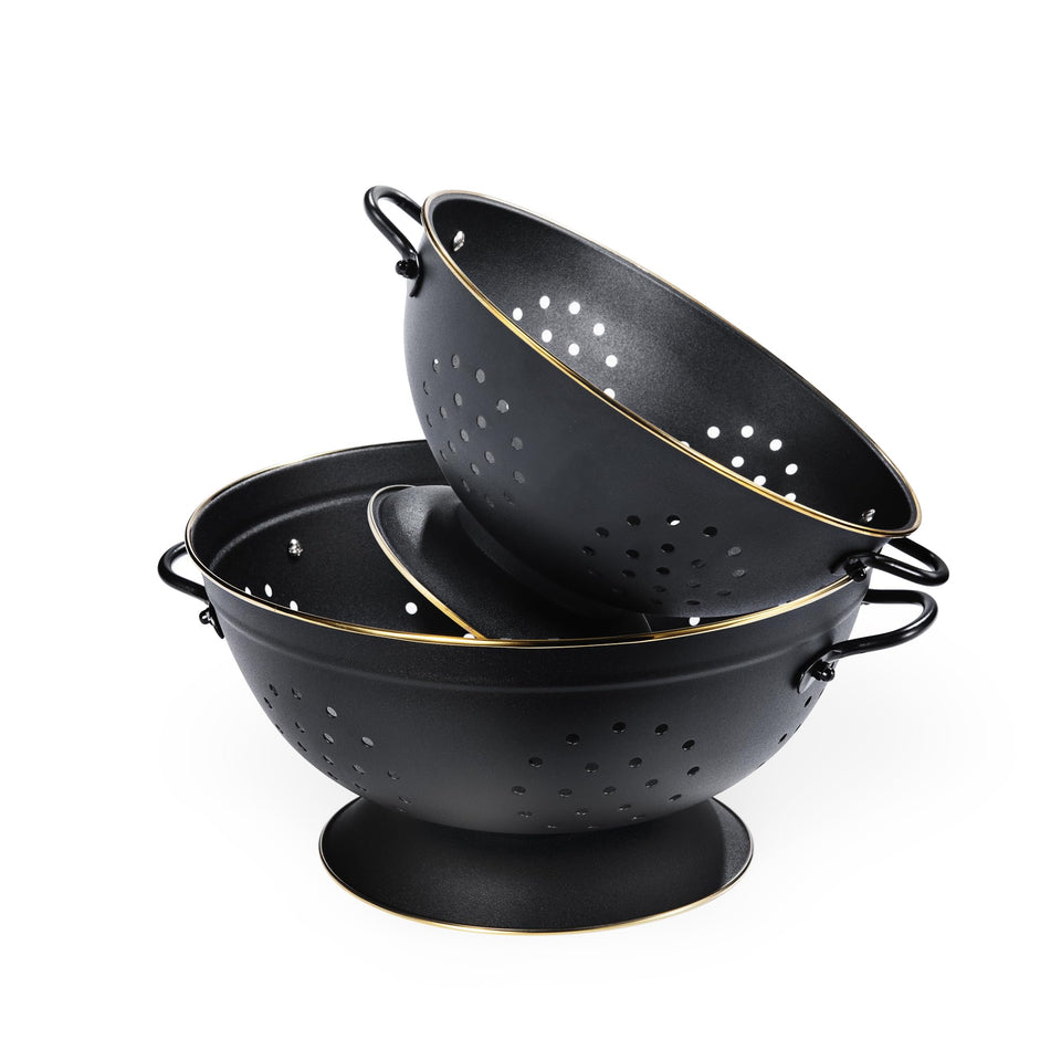 BeFare metal colander 3qt with sturdy handles for easy lifting