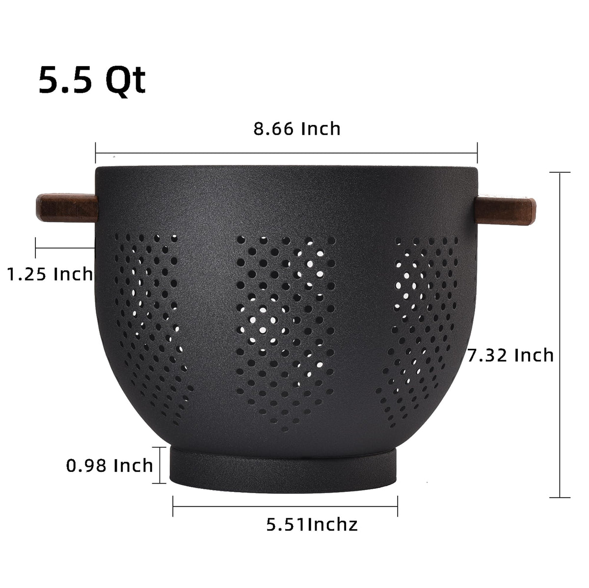 BeFare colander rests firmly on a stable base for hands-free draining.