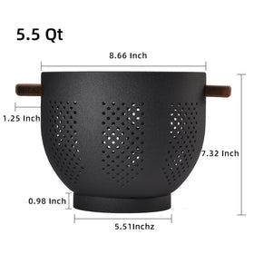 BeFare colander rests firmly on a stable base for hands-free draining.