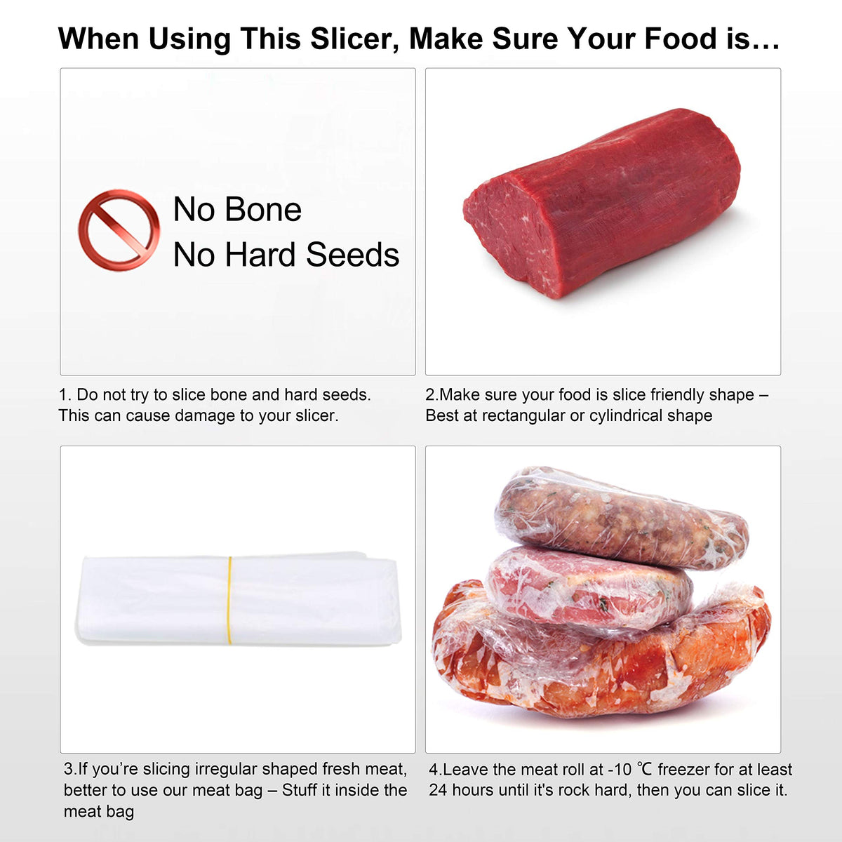 Befen frozen meat block ready to slice smoothly.