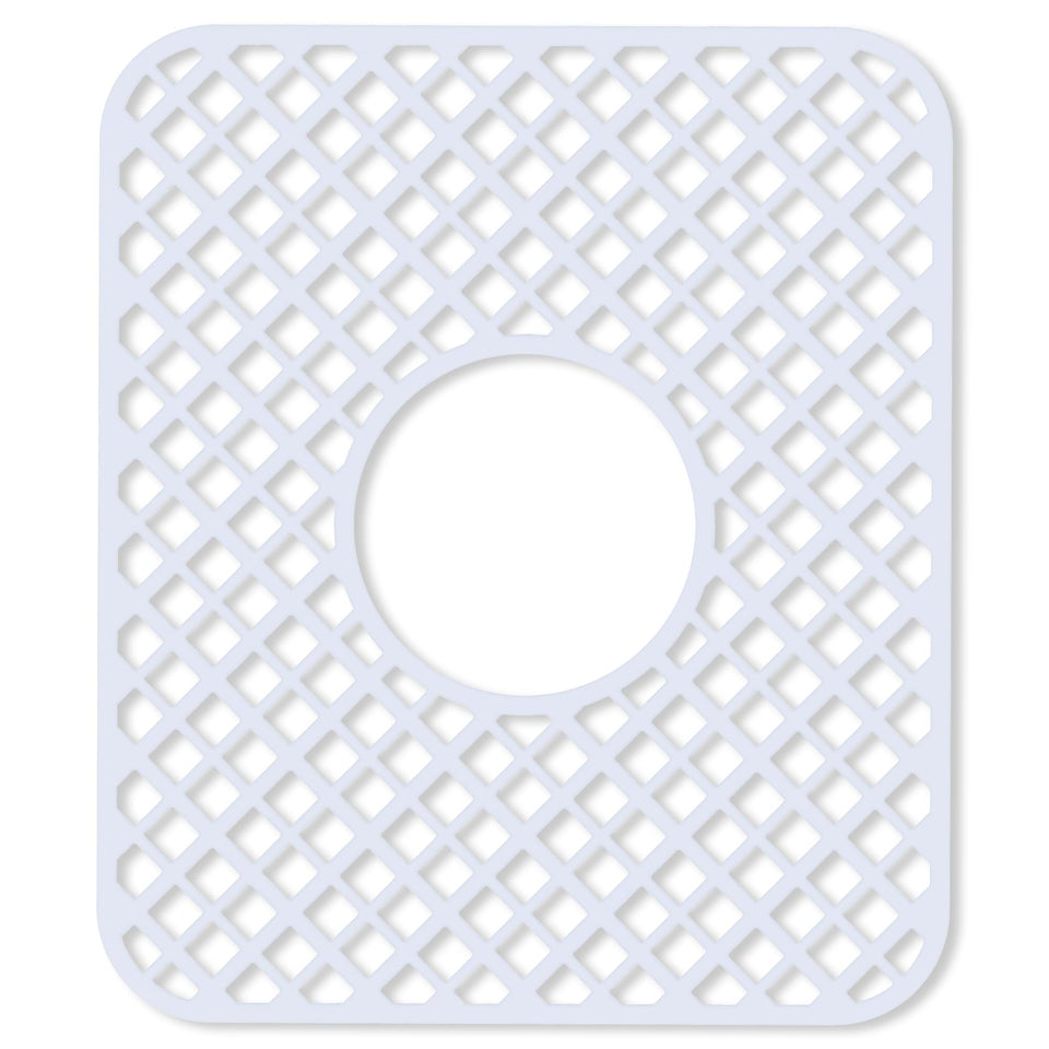 BEHOK silicone sink protector with trellis pattern protects stainless steel sinks while improving drainage.