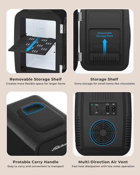 BEICHEN mini fridge with built-in handle for easy transport