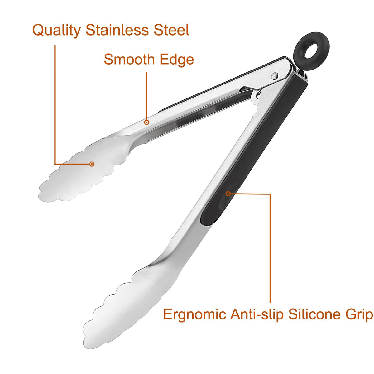 Beieverluck 12-inch tongs showing the locking mechanism