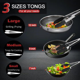 Beieverluck dishwasher-safe tongs simplify cleanup after cooking
