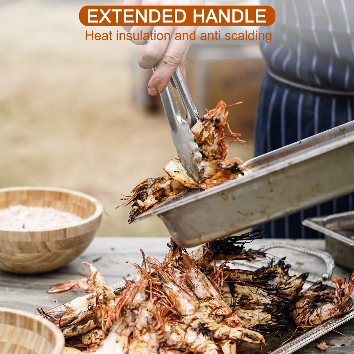 Beieverluck stainless steel tongs are dishwasher safe for easy cleanup