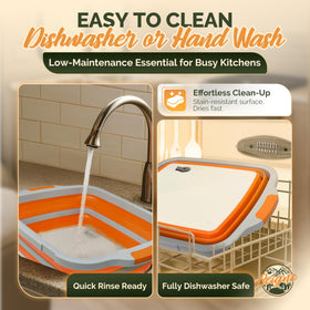 Beigne XL folded low-profile tub saves space in small kitchens.