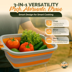 Beigne XL orange lid improves visibility in busy outdoor kitchens.