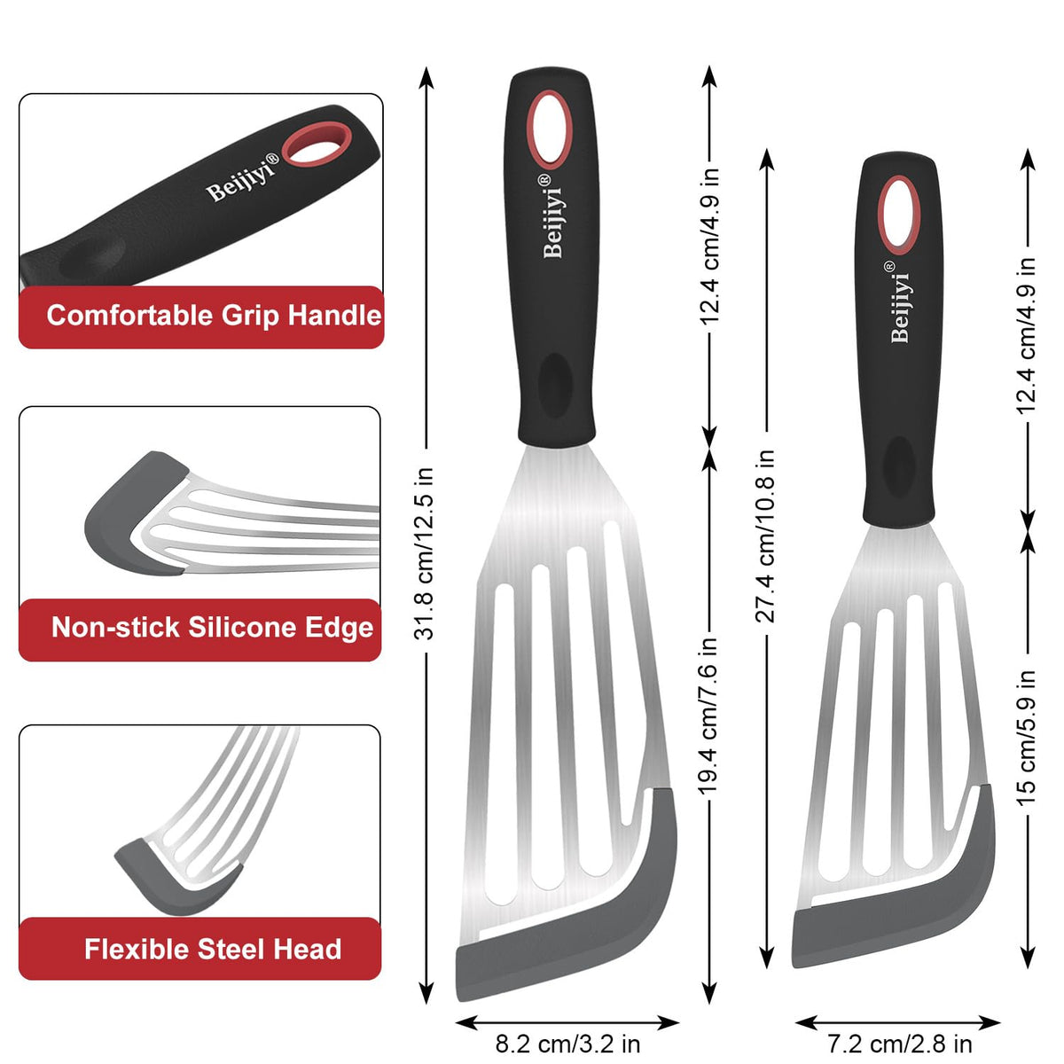 Beijiyi dishwasher-safe spatula stored via top hole keeps kitchen tidy.