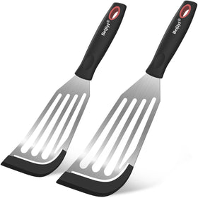 Beijiyi fish spatula set 2 with silicone edge for gentle nonstick flipping.
